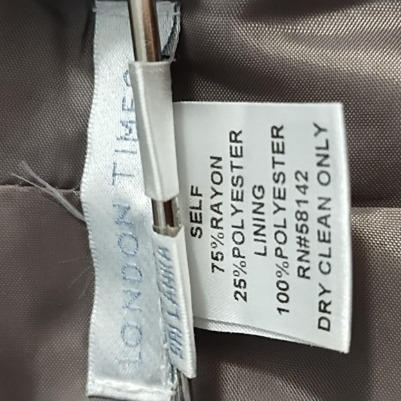 London Times Special Occasion 2 Pc Bolero Midi Lined Jacket Dress Size 8 Y2K - Picture 10 of 15